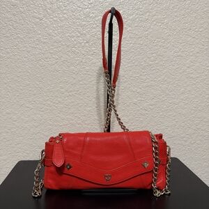 MCM Red Crossbody Bag with Chain Strap